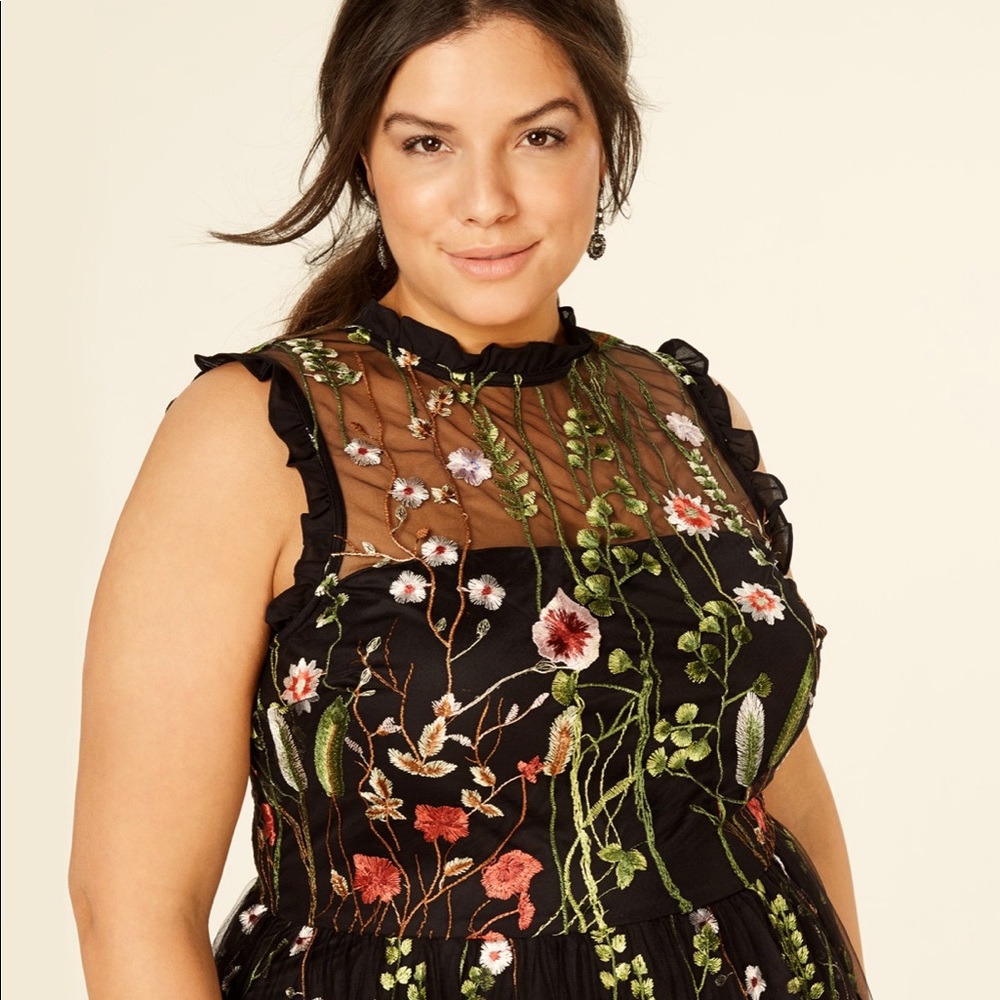 City Studio Floral formal a-line evening gown